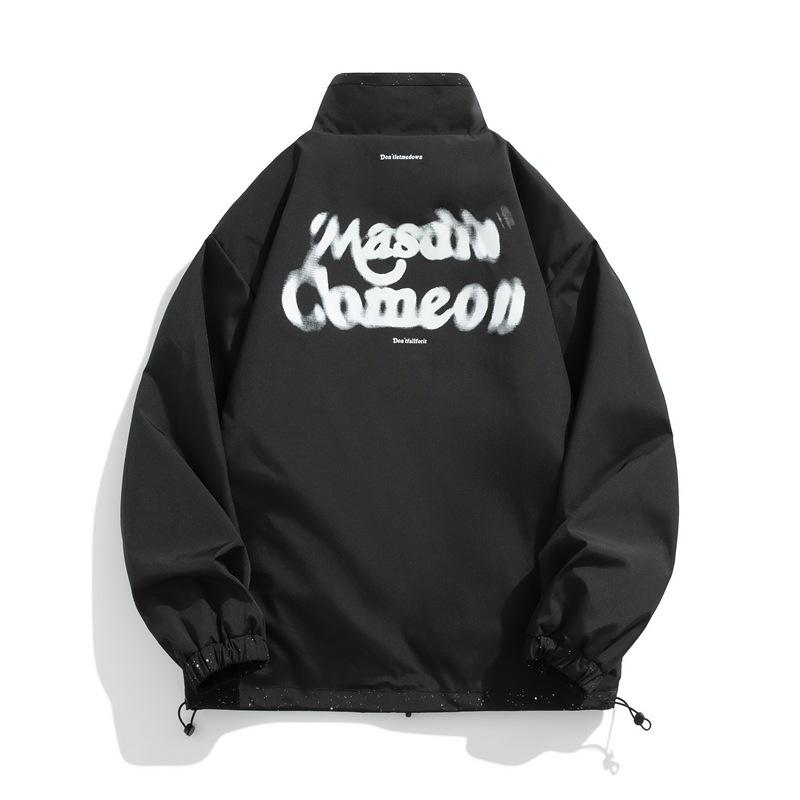 Jacket, cargo jacket, spring and autumn new fashion, handsome couple, reversible stand-up collar, loose jacket, versatile casual