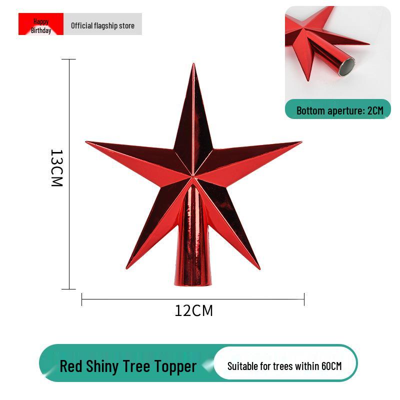 Новогодняя елка: Пятиконечный гальванизированный орнамент Золотой/Серебряный/Красный