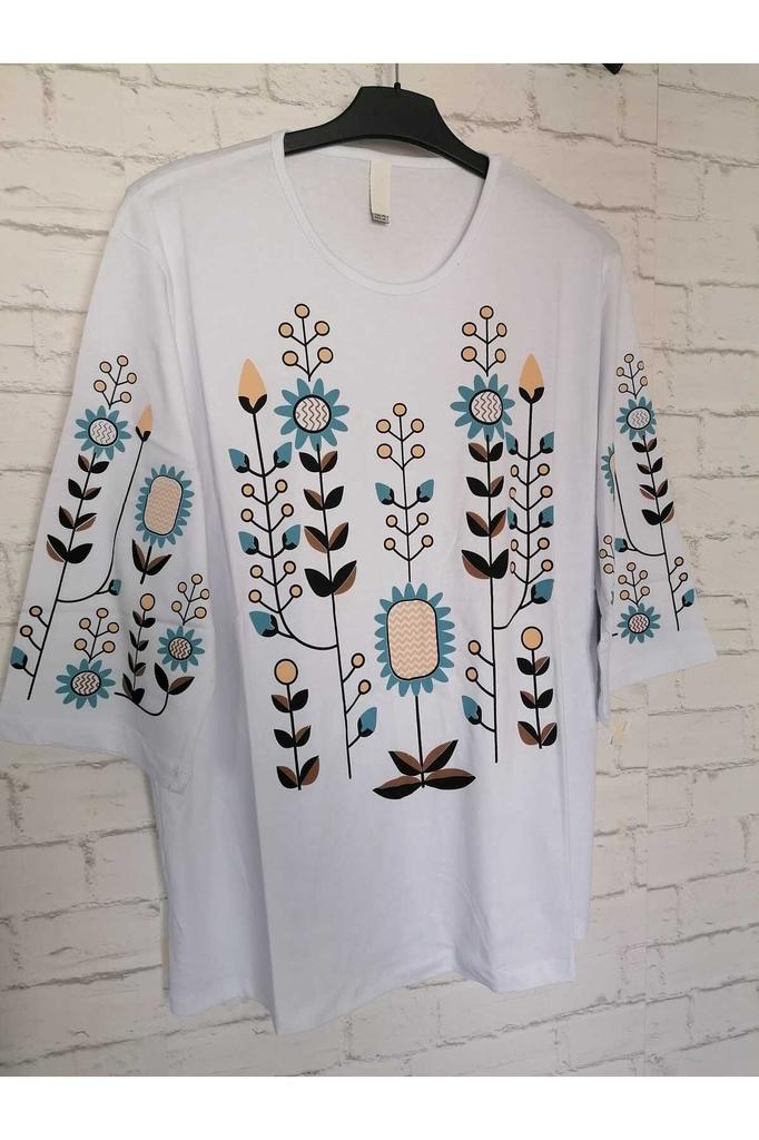 Damenbluse in großer Größe, perfekt für den Sommer, gekämmte Baumwolle, bequeme Bluse