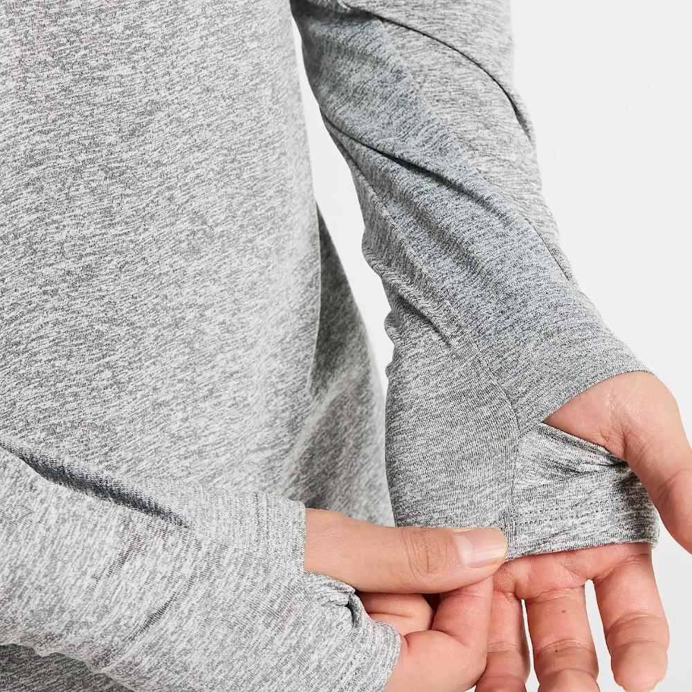 Nike Logo Print Half High Neck Straight Cut Quick Dry Long Sleeve T-Shirt Men Tops Gray HV2181084