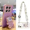 Mi14t Crossbody Lanyard Bear Silicone Case On For Xiaomi Mi 14t Pro Mi14 14 T 13t 12t 11t 10t 15 Holder Cover Xiaomi14t Mi14tpro