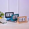 Y Minimalist Wooden Flip Desk Calendar - Vintage Home Office Decor, Dorm Desktop Organizer, Eco-Friendly Perpetual Calendar Gift