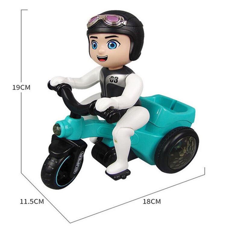 Children's 360-Degree Rotating Electric Tricycle Toy with Lights and Music.