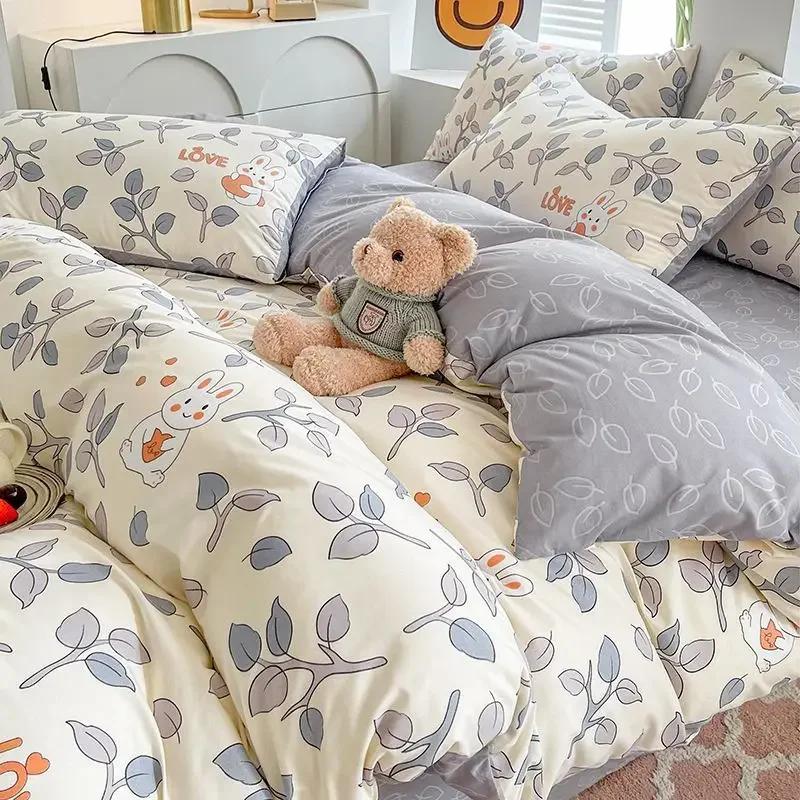 Love Heart Bedding Set Comforter Cover Sets Duvet Cover Set Home Sheet Pillowcase Soft No Filling Bed Linen Twin Full Queen Size
