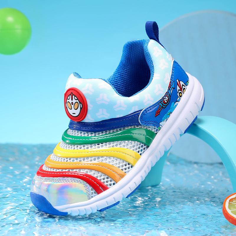 Mesh Caterpillar Boys Shoes 2025 New Baby Spider-man Children's Mesh Shoes Girls Breathable Soft-soled Trendy Shoes