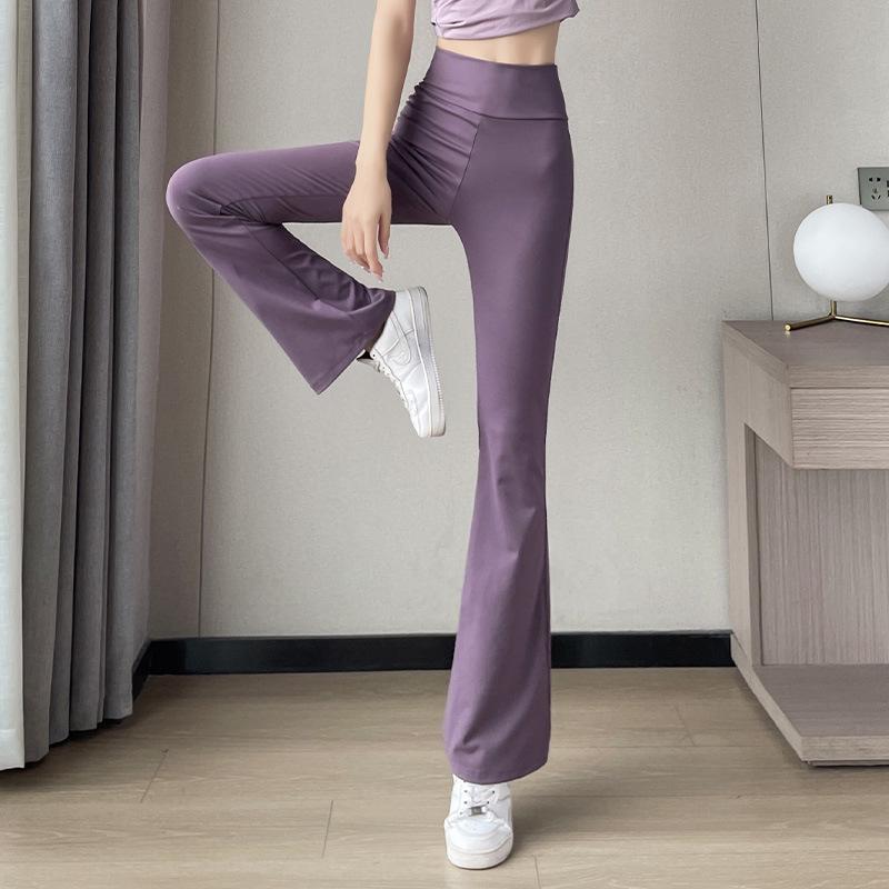 Women's High-Waisted Micro-Flare Athletic Pants for Fall – Leg-Lengthening Nude-Fit for Yoga, Tennis & Running