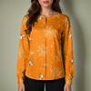 Women's Halloween Print Long Sleeve Cardigan Top with Single Button Front for Caregiver Uniform