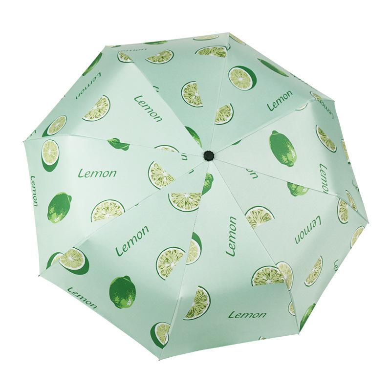 Automatic Fruit Umbrella Sunscreen UV Protection Parasol Female Custom Logo Vinyl Weather and Rain Sun Umbrella