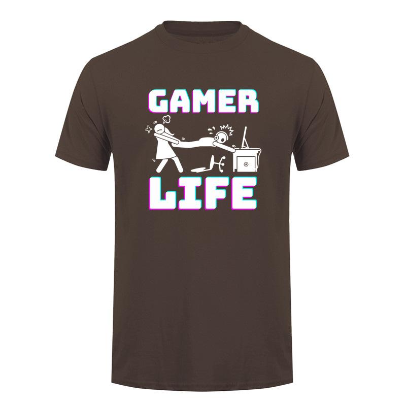 Gamer Life T Shirt Funny Video Game Player Gaming Lifestyle Computer Console Cotton Tshirts Tee Da366