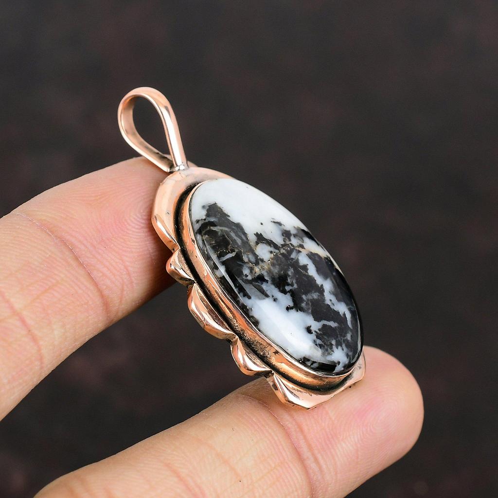 White Buffalo Turquoise Pendant Copper Pendant Handmade Jewelry Real Gemstone Pendant Brand New Pendant Dainty Copper Jewelry Gifts For Him