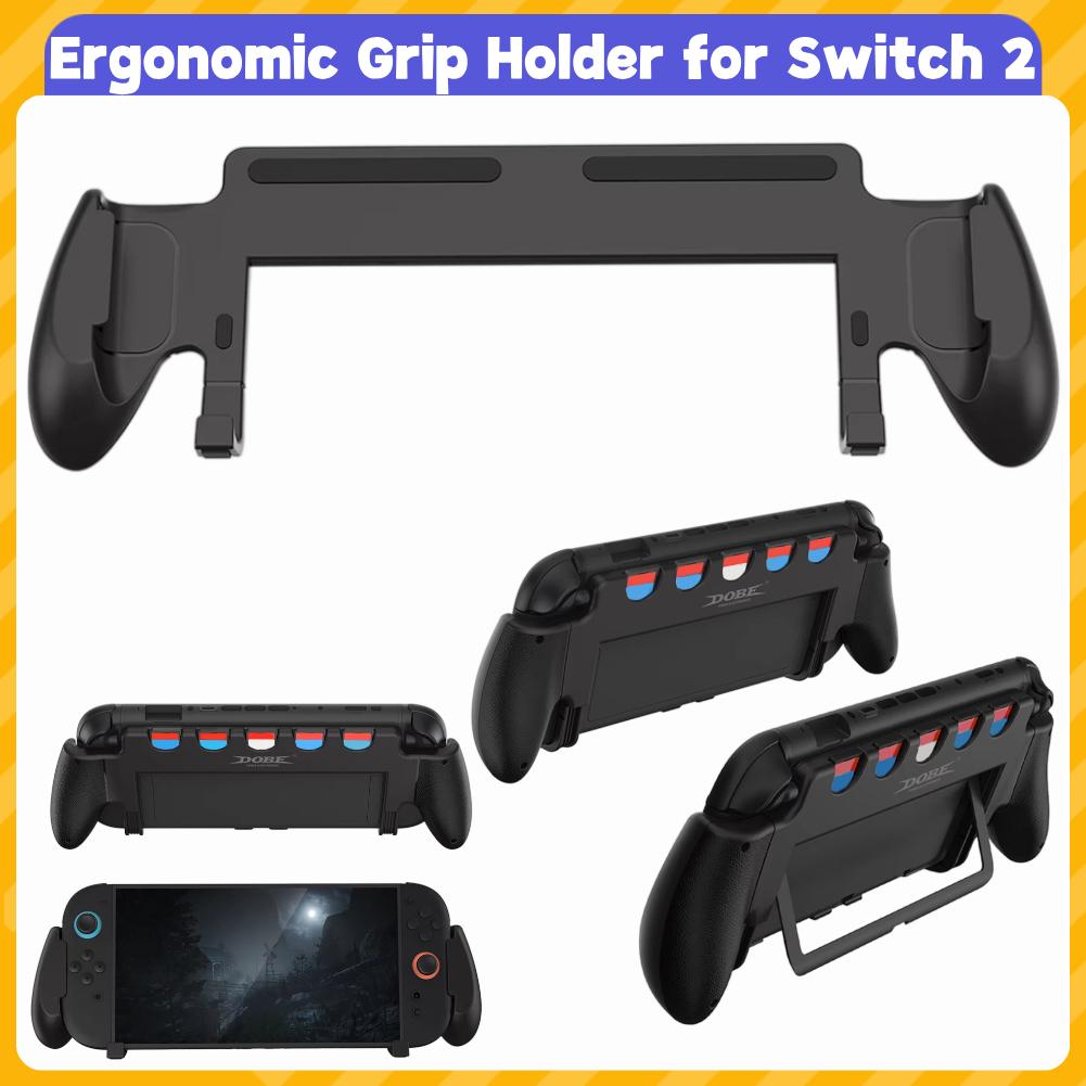 For Switch 2 Grip with Stand Grip Case 5 Game Slots Handle Controller Holder for Nintendo for Switch 2 Game Console Accessories