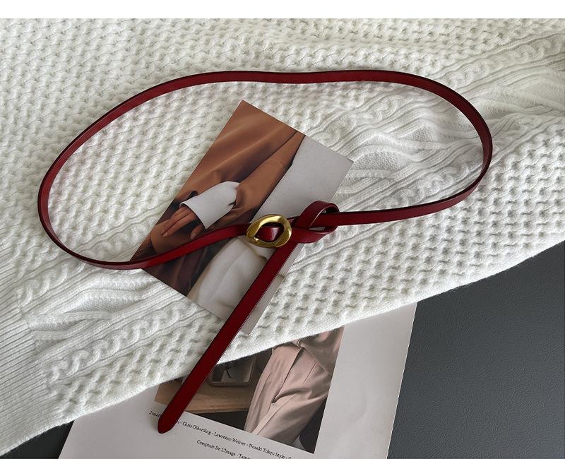 

Vintage Womens Stylish Genuine Leather Belt For Dresses Sweaters Coats And червоний