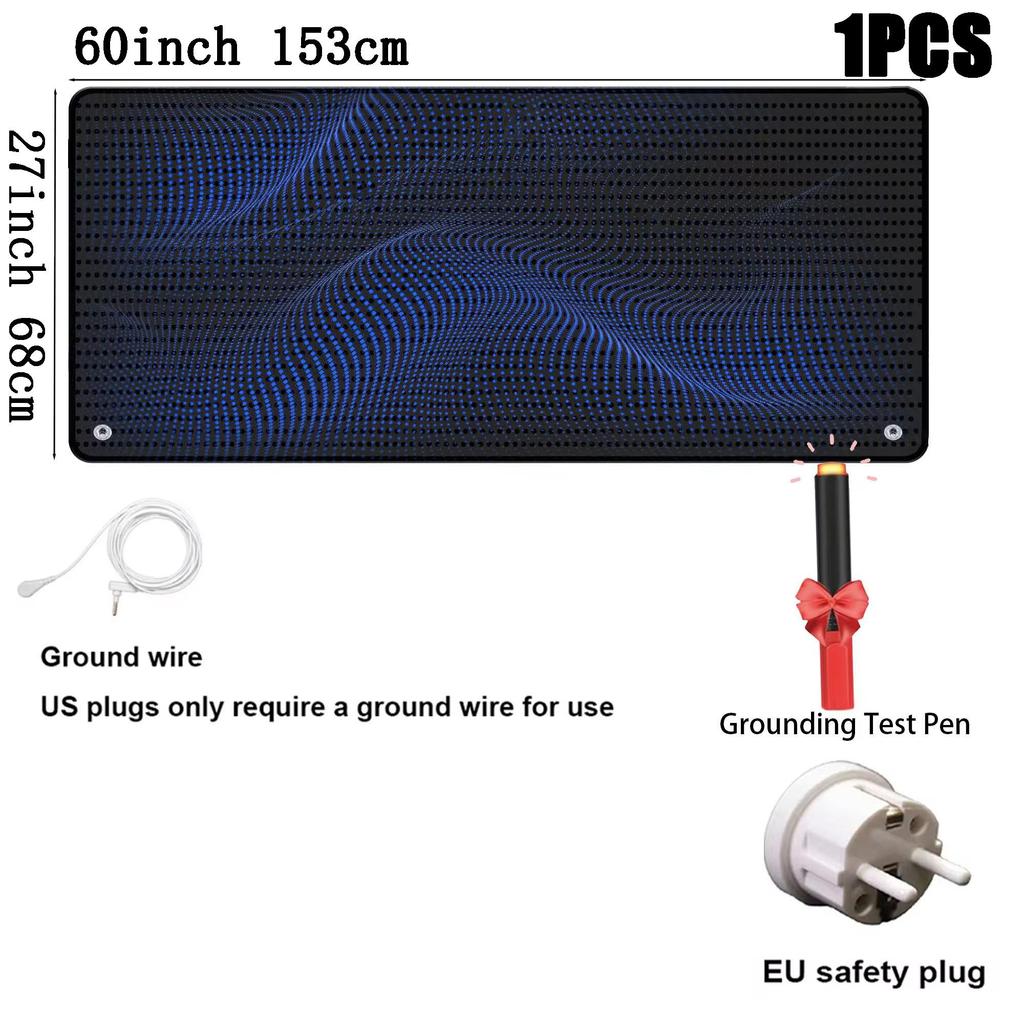 Grounding Mat for Bed Queen Size Anti Slip PU Leather Earthing Pad with Grounding Cord for Better Sleep Pain and Stress Relief