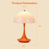 LED houbová malá stolní lampa přenosná USB nabíjecí stmívatelná lampa na poupě ložnicová noční lampa