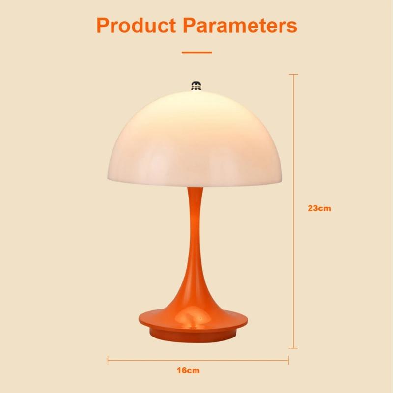 LED houbová malá stolní lampa přenosná USB nabíjecí stmívatelná lampa na poupě ložnicová noční lampa