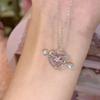 Moonstone Love Heart Pendant Necklaces For Women Men Shiny Crystal Temperament Necklace Party Jewelry Gift