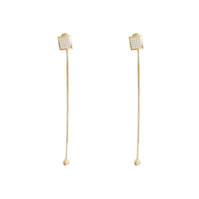 New Fashion Long Tassel Drop Earrings Korean Gold Geometric Flower Heart Hanging Women's Earrings Exquisite Jewelry Gifts