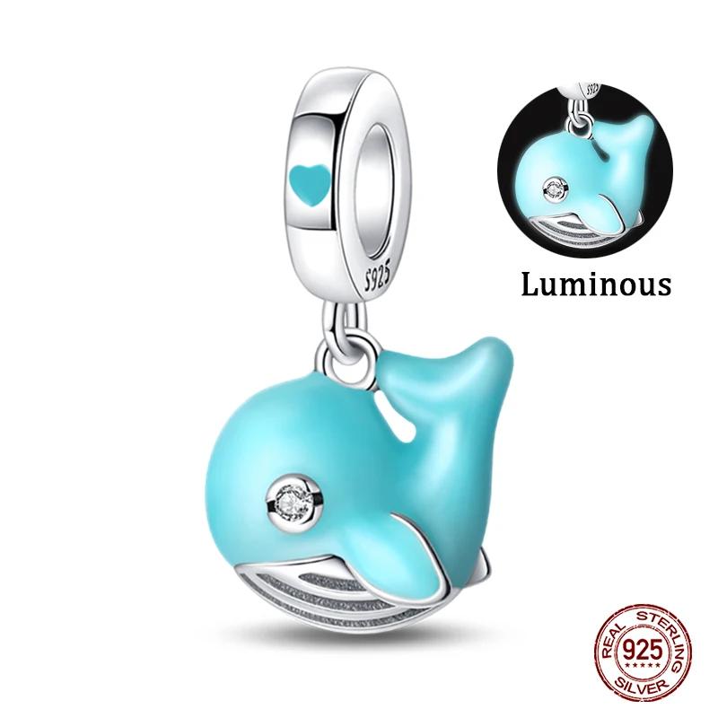 Turtles Whales Chameleon Luminous Firefly Butterfly Heart Fit Pan Charms Copper Original Bracelet For Jewelry Making