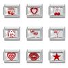 1 Piece 304 Stainless Steel Fashion Red Italian Charm Links For DIY Bracelet Jewelry Making Fit 9mm Rectangle 10mm x 9mm