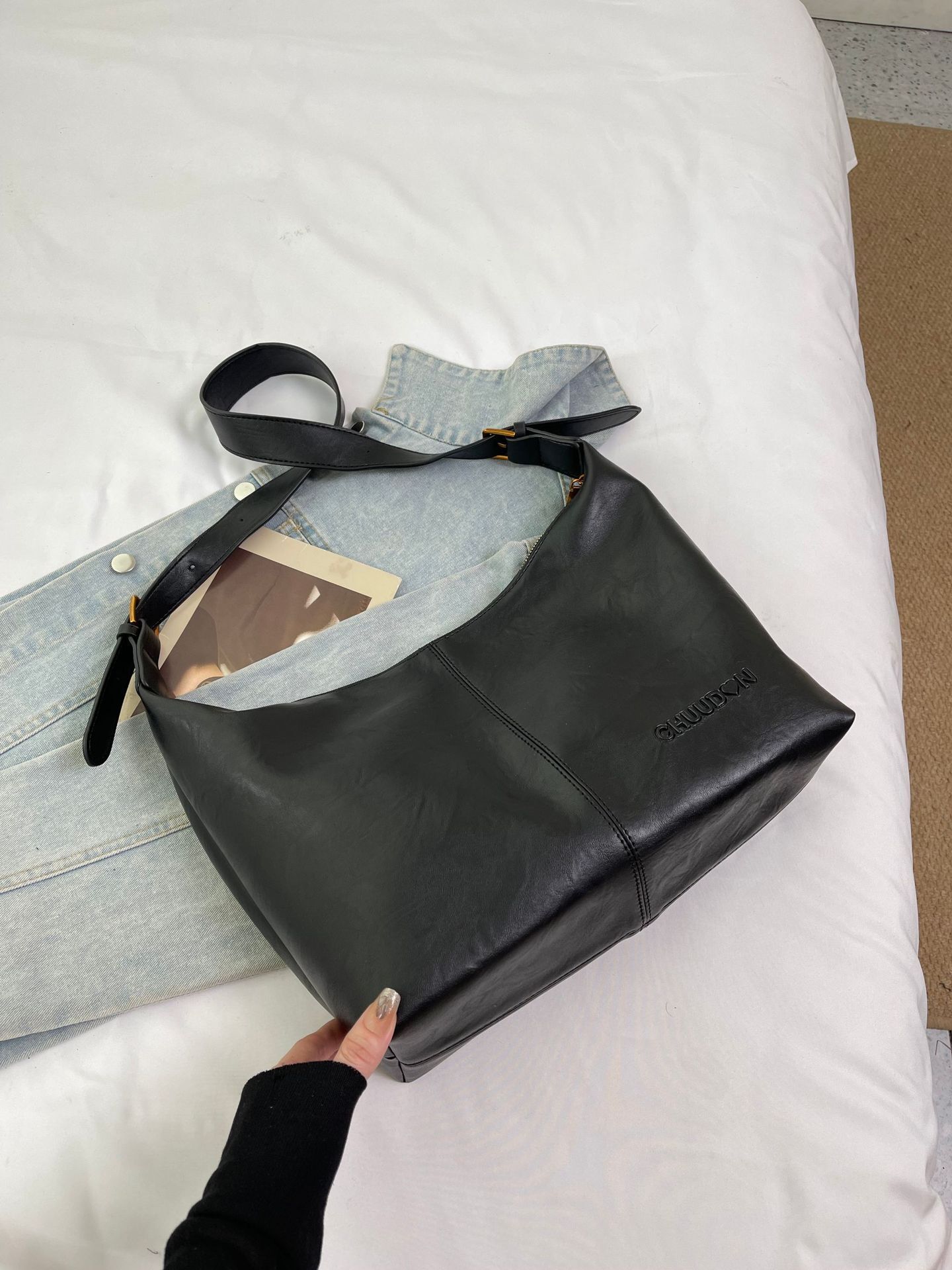 

Maillard Brown Large Capacity Crossbody Bag Soft Faux Leather Handbag For Women Casual Daily Shopping Fashi Satchel