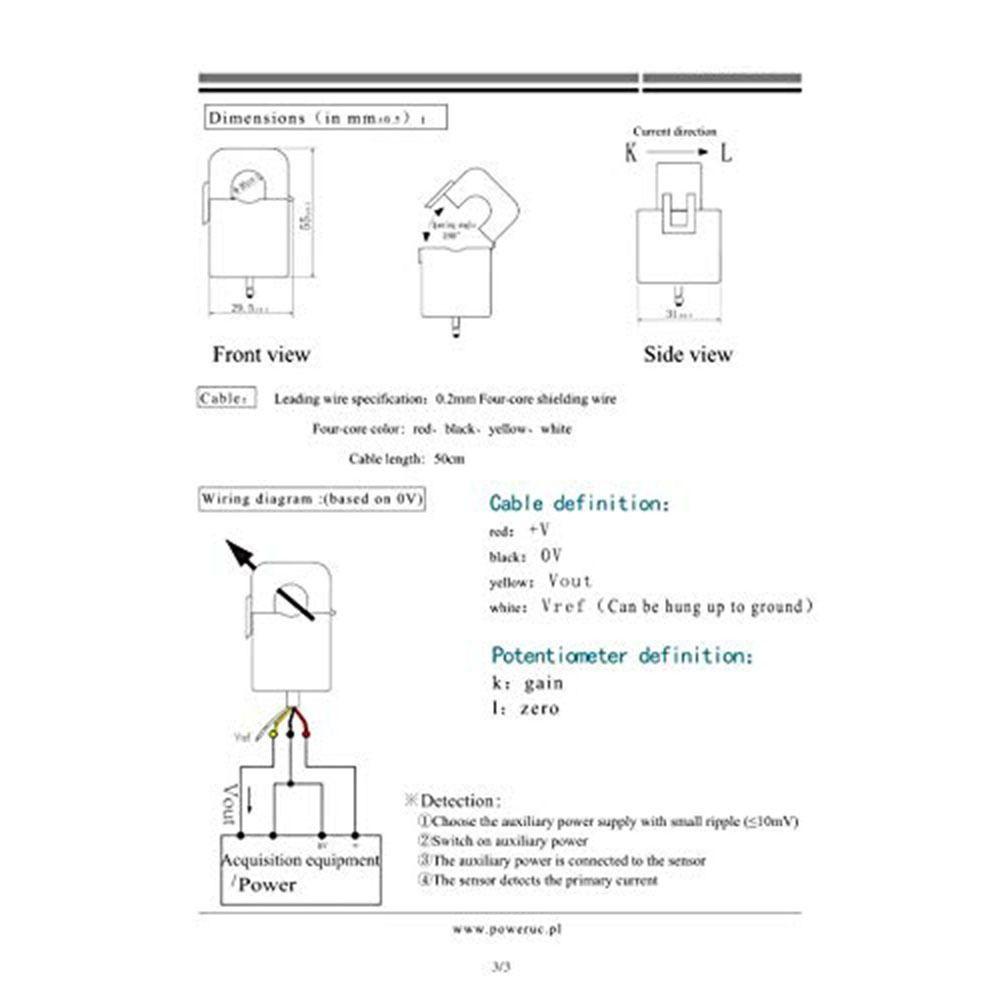 50A/2.5±0.625V 1% DC Current Transformer Coil HSTS016L-F DC Transformer  Current