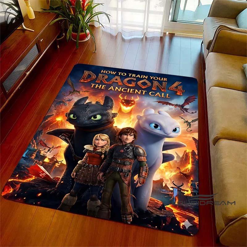 3DHow to Train Your Dragon themed printed rug, suitable for living rooms, bedrooms, sofas, balconies, gardens, etc. Large-sized