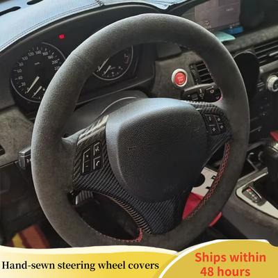 Car Steering Wheel Cover Suede For BMW M Sport M3 E90 E91 E92 E93 E87 E81 E82 E88 Steering Wheel Braid Car Accessory