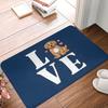 1PC LOVE Dog Pattern Door Mats Kitchen Rugs Non-Slip Pop Design Living Room Rugs Bath Mat Carpet for Home Sink Laundry Decor