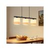 Pendant Light - NETTLIFE - 3 Lights - White Fabric - E27 Socket - Metal