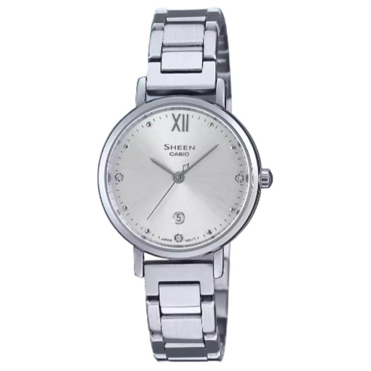 CASIO Women s SHEEN Silver Watch SHE-4540D-7AUPR Silver Dial