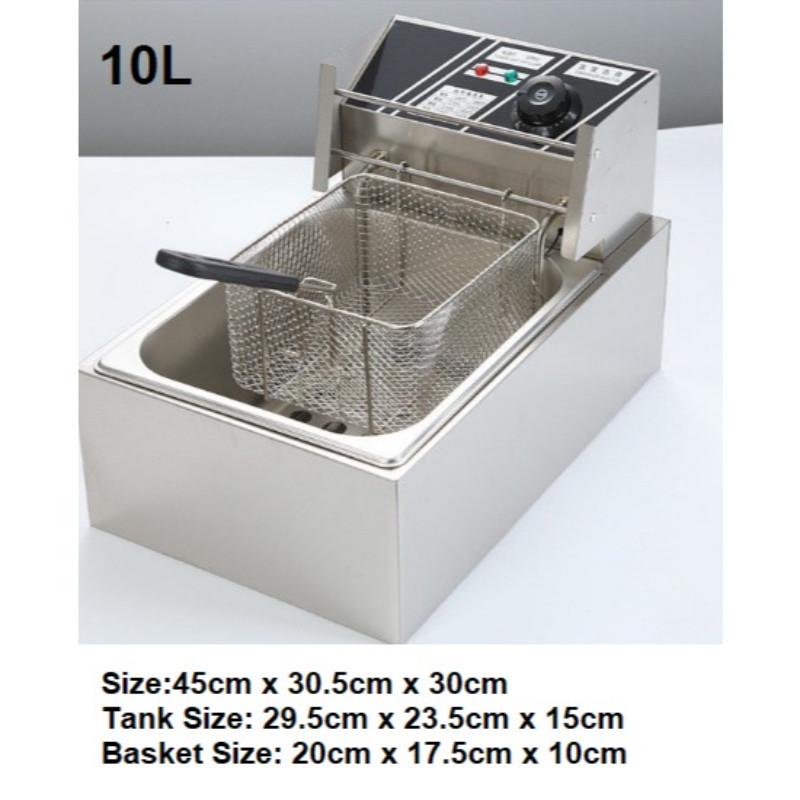 8L / 10L Large Capacity Stainless Steel Constant Temperature Fried Chicken Stove Commercial Single Double Electric Deep Fryer