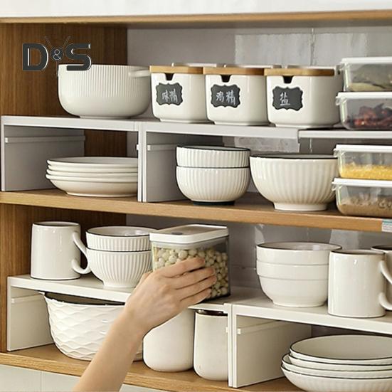 Retractable Storage Rack Plates Cutlery Seasonings Organization Kitchen Cabinets And Counter Layered Shelves Increase Space Space 20lbs Capacity