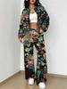 Retro Flower Explosion Autumn and Winter New European and American Women's Clothing Small Daisy Printing Suit Women