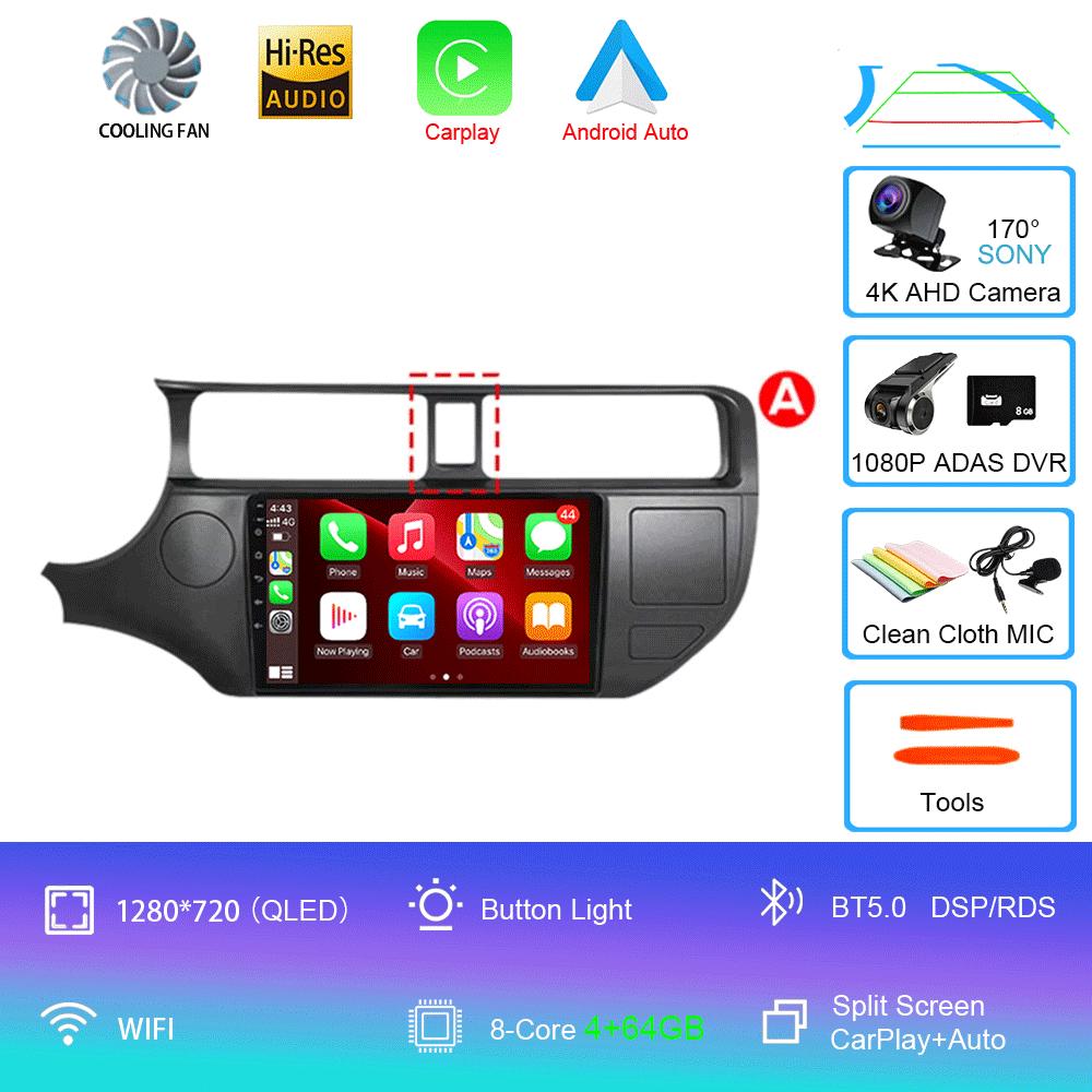 For Kia RIO 4 K3 2011-2017 2K QLED Android 14 Car Radio Multimedia Player 2 Din GPS Navigation stereo DVD Head Unit