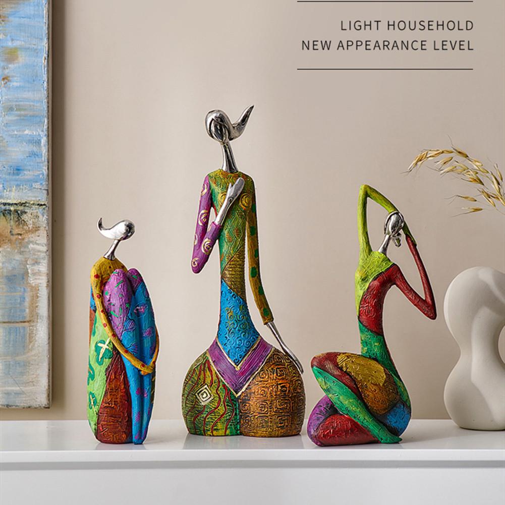 African Sculpures Women Statue Figurines Exotic Lady Table Display Ornaments For Home Decoration