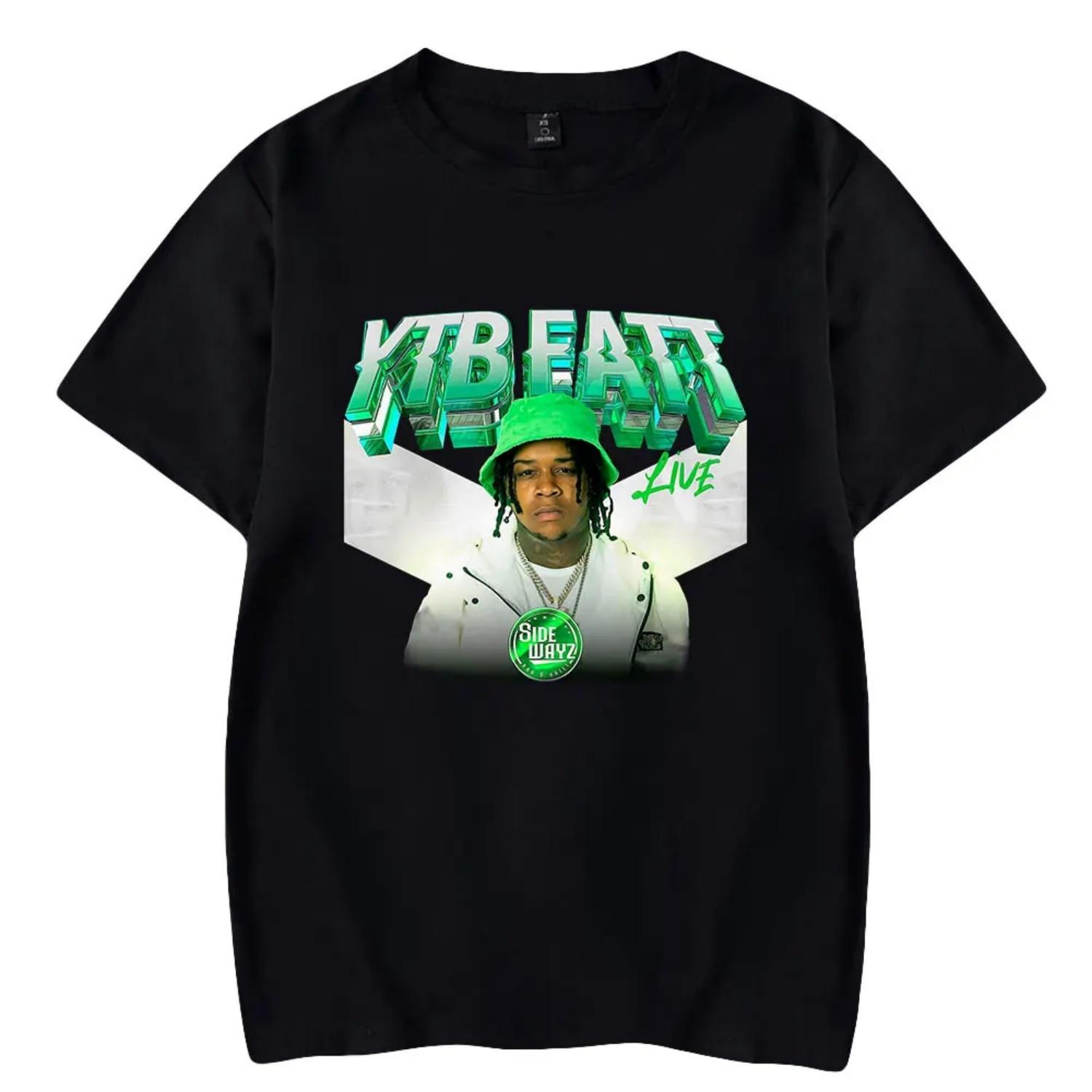 

YTB FATT Tshirt Crewneck Short Sleeve T-shirt Men Women Streetwear Printing Casual Stylish Hip Hop S чёрный