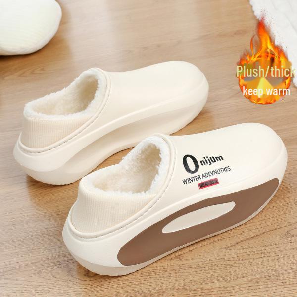2024 New Men's Waterproof Cotton Slippers with Heels - Anti-Slip, Feces-Resistant, Perfect for Indoor/Outdoor Use in Autumn & Winter.