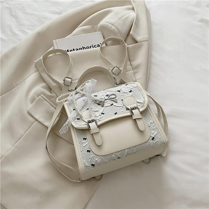 College Style Bow Print Small Backpack Women's Summer New Trendy Korean Version Leisure Travel Backpack