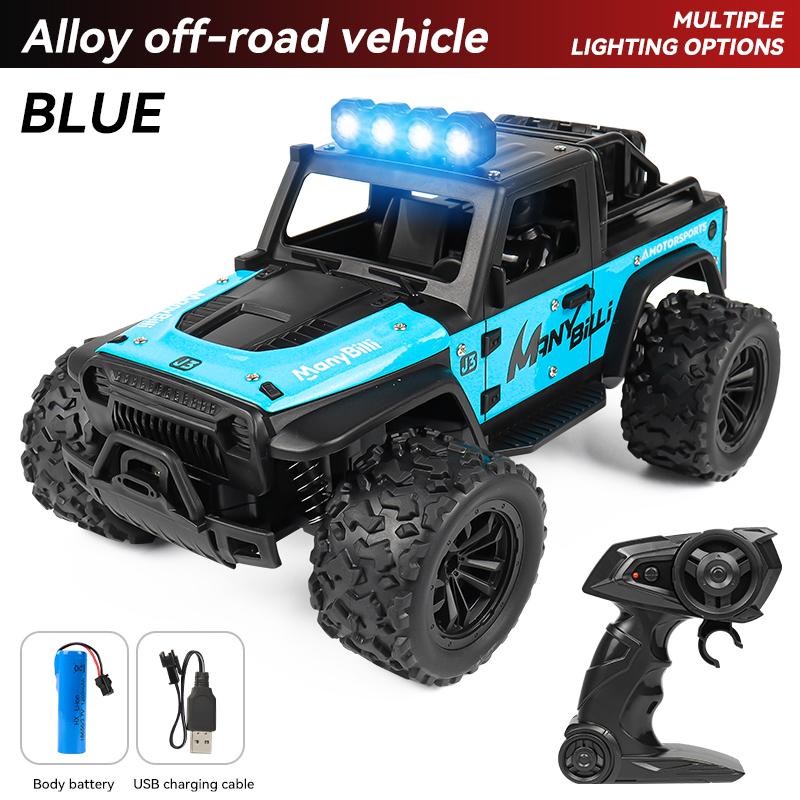 1:16 High Speed Off-Road Alloy RC Cars Police Truck Jeep with Music Sound and LED Lights 2.4G Remote Control Cars Outdoor Toy