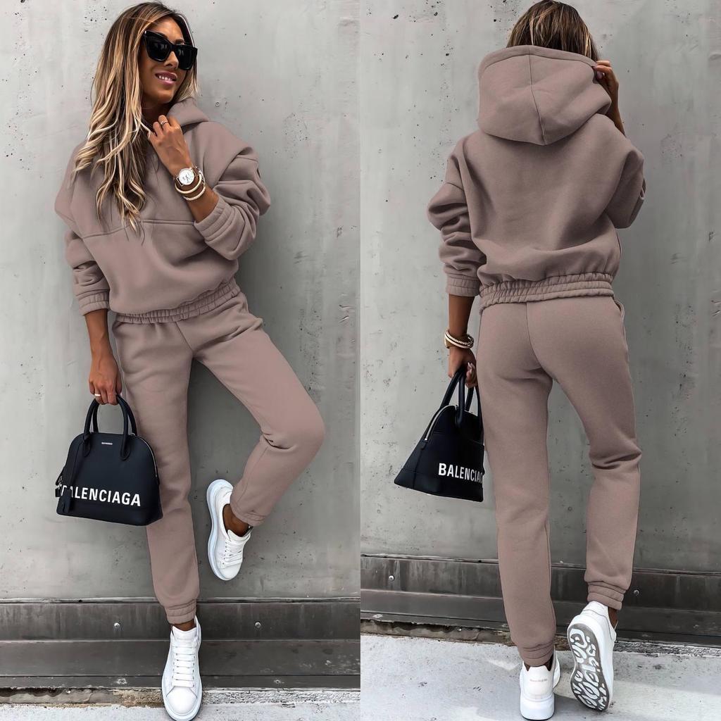 European & American Fashion Long-Sleeve Sports Casual Sweatshirt Set