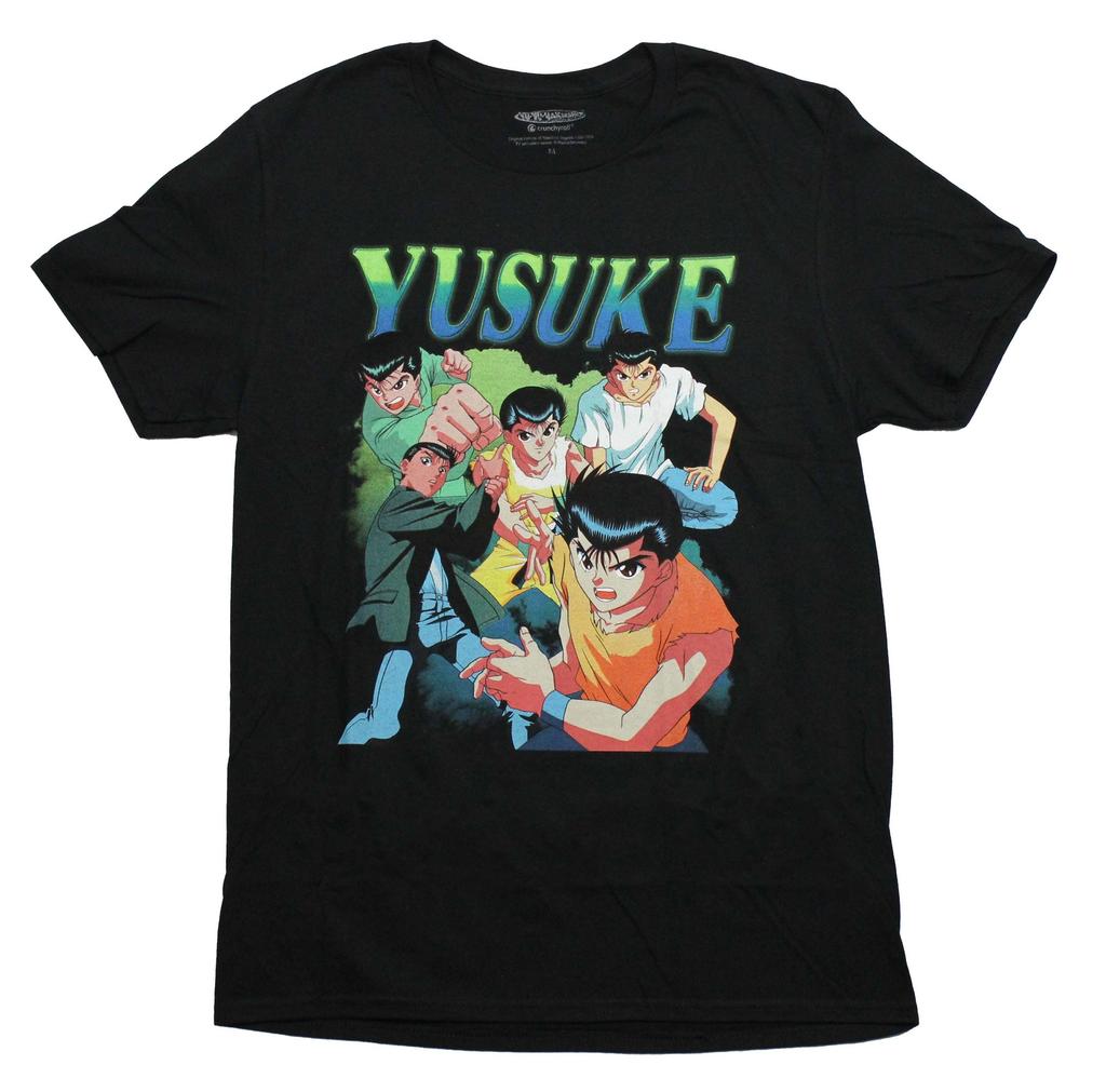 Yu Yu Hakusho New Adult T-Shirt - Yusuke Collage Pic Under Name