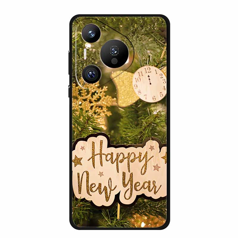 Christmas Phone Cases For Huawei Pura 70 Ultra/ 70 Pro/ 70 Pro Plus/70 5G Cases Black Silicone Soft Santa Claus TPU Bumper Funda