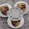 Set of 4 Silver Gold Porsche Logo Centre Alloy Wheel Caps 75mm