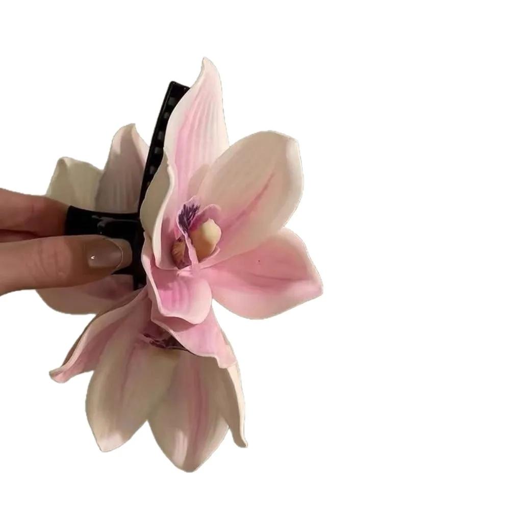 Elegant Large Orchid Hair Clip Headwear Seaside Holiday Style Frangipani Claw Clip Hair Accessories Side Clip Girls