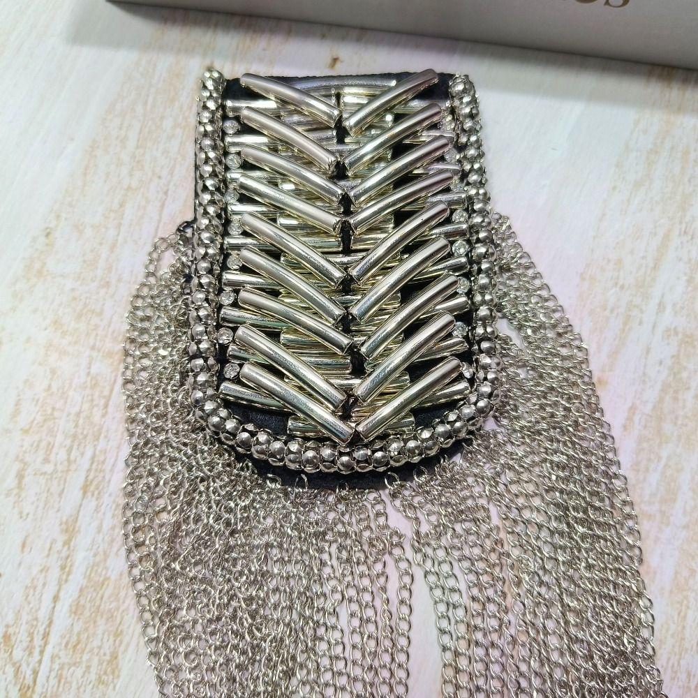 Long Chain Shoulder Jewelry Pin Beads Shoulder Brooch Delicate Clothing Accessories  for Men Women
