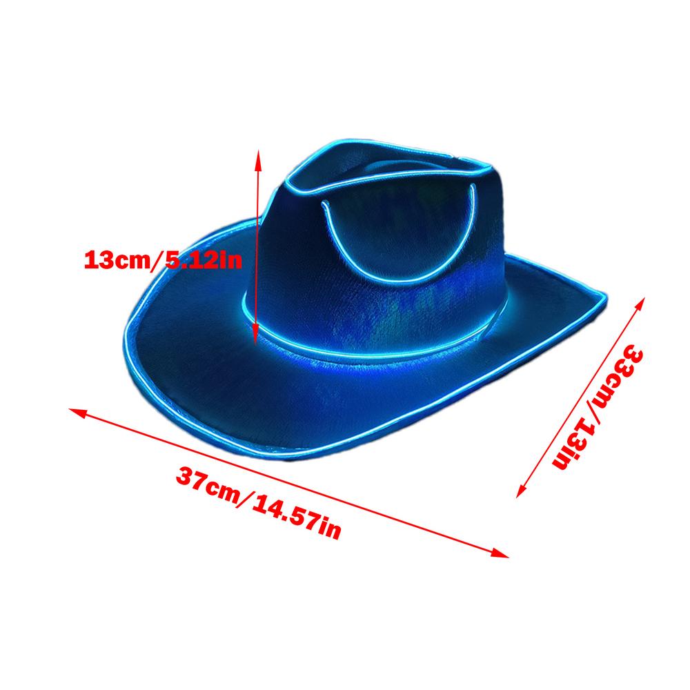 Light Up Hats for Adults Party Headwear Cowboy Hat LED Hat Dress Up Battery Operated Party Cowboy Hats Sparkly Cowboy Hat