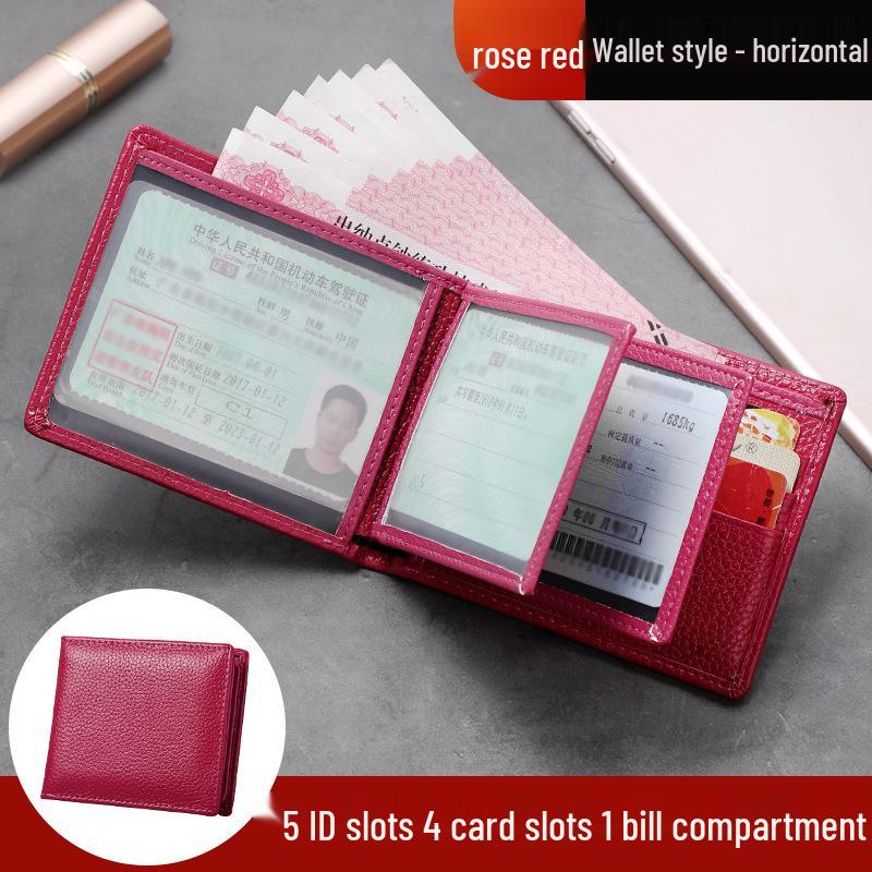 Portofel autentic din piele: Portofel pentru Permis de Conducere, Card Bancar și Card de Autobuz