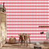 Harlequin Diamonds Wallpaper, coral background, coral center, 50x1000