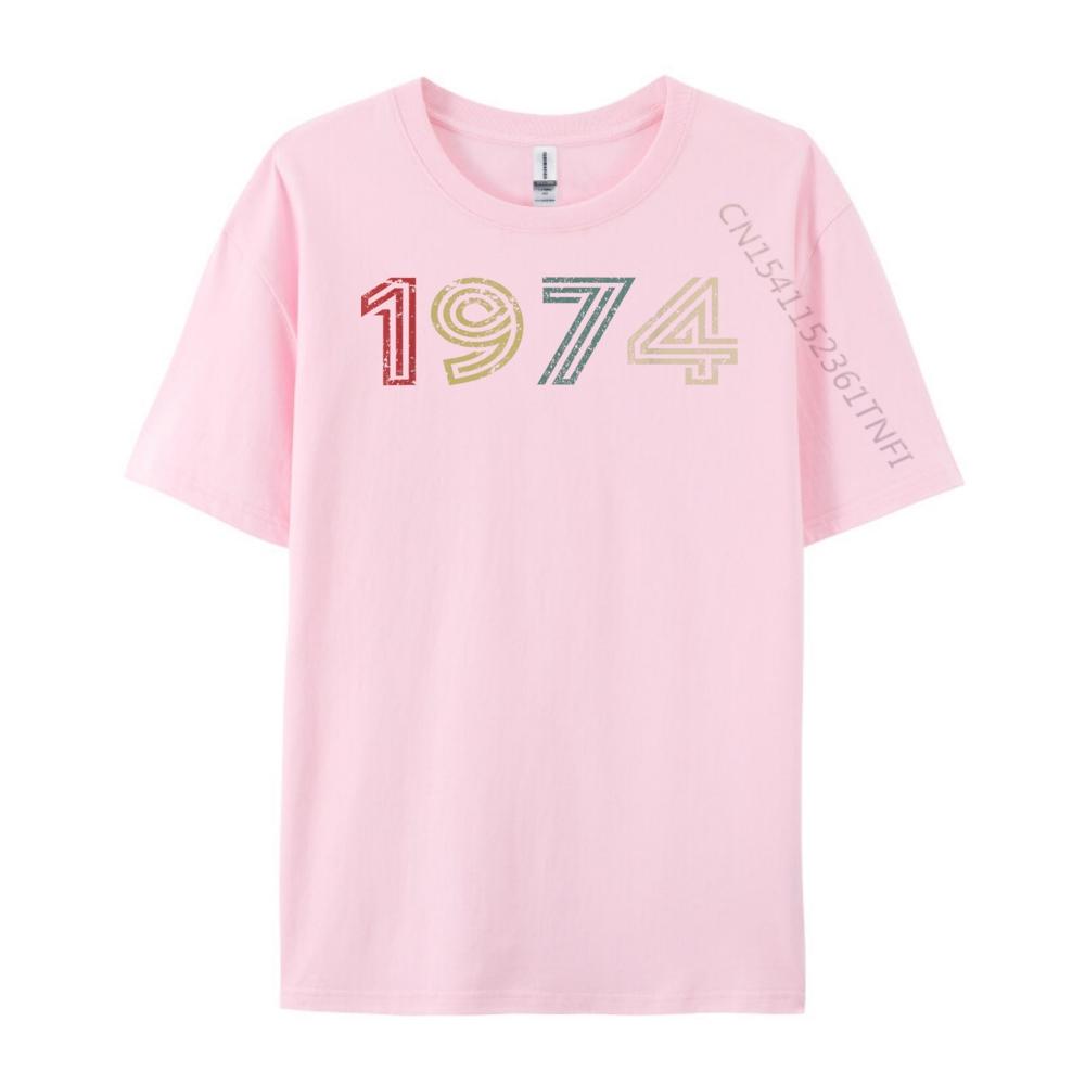 Vintage 1974 Cool 50 Year Old Bday Men Women 50th Birthday Wholesale Tshirts 100 Pcs Breathable Funny Gifts Design