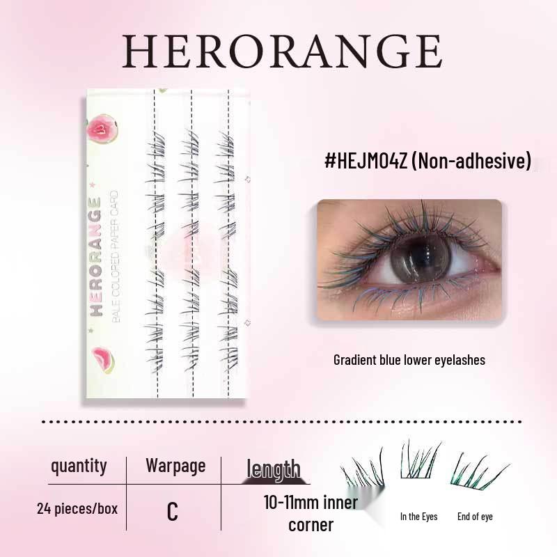 Summer Blue Gradient Lower Lashes - Natural Manga-Inspired False Eyelashes, Lively Individual Clusters
